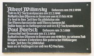 Gedenktafel für Albert Willimsky und Paul Bartsch in Gransee